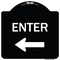 Signmission Parking Lot Enter Left Arrow Heavy-Gauge Aluminum Architectural Sign, 18" x 18", BW-1818-23427 A-DES-BW-1818-23427 - alternate 1
